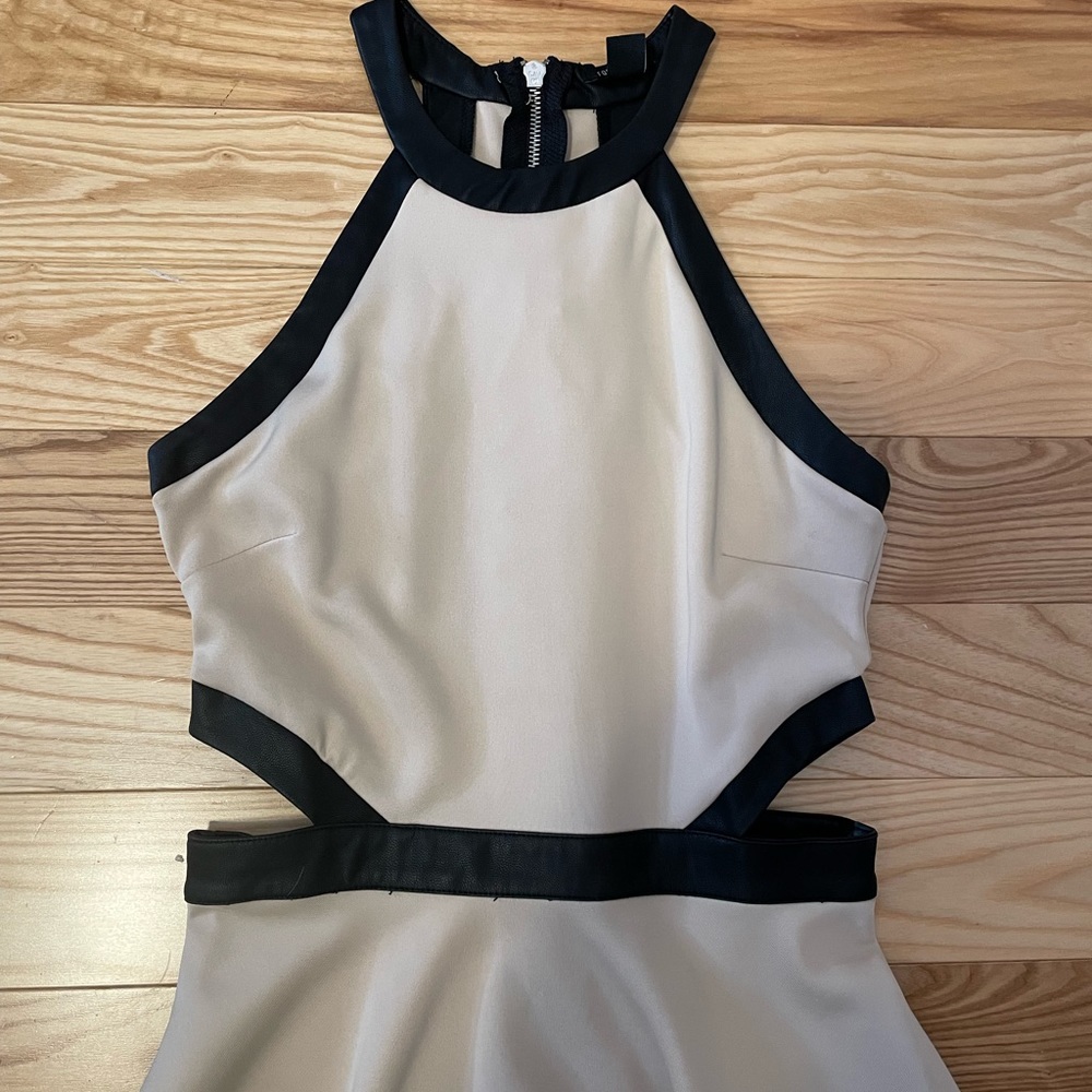 Tan and black dress